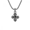 Scott Kay Cross Necklace with Black Onyx in Sterling Silver