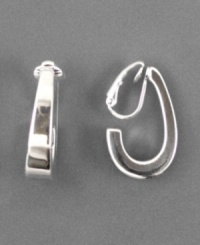 A gleaming, silver-plated hoop in each ear adds lustrous finish to your ensemble. These tapered J-hoop earrings from Anne Klein are the perfect pair for everyday wear. Approximate drop: 1 inch. A gleaming, silver-plated hoop in each ear adds lustrous finish to your ensemble. These tapered J-hoop earrings from Anne Klein are the perfect pair for everyday wear. Approximate drop: 1 inch.