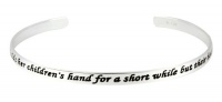 Sterling Silver A Mother Holds Her Children's Hand For A Short While But Their Hearts Forever Cuff Bracelet Sterling Silver A Mother Holds Her Children's Hand For A Short While But Their Hearts Forever Cuff Bracelet