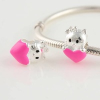 Hello Kitty Pink Heart Enamel 925 Sterling Silver Charms/beads for Pandora, Biagi, Chamilia, Troll and More Bracelets Hello Kitty Pink Heart Enamel 925 Sterling Silver Charms/beads for Pandora, Biagi, Chamilia, Troll and More Bracelets