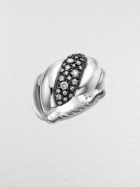 From the Sculpted Cable Collection. Luminous pavé diamonds, framed in blackened sterling silver, sparkle on a cable band of sterling silver.Diamonds, 0.34 tcw Sterling silver Width, about ½ Imported From the Sculpted Cable Collection. Luminous pavé diamonds, framed in blackened sterling silver, sparkle on a cable band of sterling silver.Diamonds, 0.34 tcw Sterling silver Width, about ½ Imported
