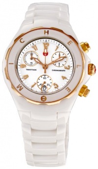 Michele Women's MWW12A000008 Logo Lettering Circles Bezel Chronograph Watch Michele Women's MWW12A000008 Logo Lettering Circles Bezel Chronograph Watch