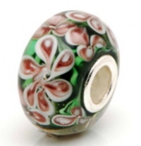 Sweet Dream Chocolate Flowers Authentic 925 Silver Core Murano Glass Bead Fits European Charms Pandora, Trollbeads Chamilia,silverado,biagi Bracelets