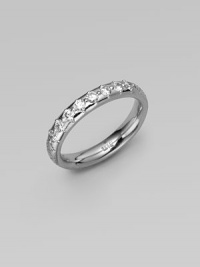 From the Diamontissima Collection. simply stunning design with eight sparkling diamonds in 18k white gold. Diamonds, .32 tcw18k white goldWidth, about .13Made in Italy From the Diamontissima Collection. simply stunning design with eight sparkling diamonds in 18k white gold. Diamonds, .32 tcw18k white goldWidth, about .13Made in Italy