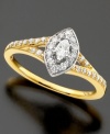Make it a moment to remember. This engagment ring features round- and marquise-cut diamonds (1/3 ct. t.w.) set in 14k gold.