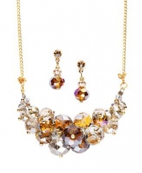 c.A.K.e by Ali Khan Jewelry Set, Champagne Glass Crystal Bead Cluster Necklace and Drop Earrings Set c.A.K.e by Ali Khan Jewelry Set, Champagne Glass Crystal Bead Cluster Necklace and Drop Earrings Set