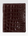 Crafted of crocodile-embossed Italian calfskin, it includes 5 credit card slots and passport compartment. 4½ X 5½ Made in USAFOR PERSONALIZATIONSelect a color and quantity, then scroll down and click on PERSONALIZE & ADD TO BAG to choose and preview your personalization options. Please allow 1 week for delivery.