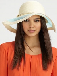 A wide, mesh brim and corded band make this a perfect warm weather accessory. 90% toyo paper/10% cottonMesh accented brimCorded band with knot detail Brim, about 4Hand washMade in USA of imported fabrics A wide, mesh brim and corded band make this a perfect warm weather accessory. 90% toyo paper/10% cottonMesh accented brimCorded band with knot detail Brim, about 4Hand washMade in USA of imported fabrics
