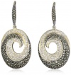 Judith Jack Sterling Silver, Marcasite and Crystal Swirl Drop Earrings