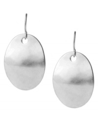 Round out your look. A distinctive hammered design stands out on these shimmering disc earrings from Kenneth Cole New York. Strung from a silver tone ear wire, they're crafted in silver tone mixed metal. Approximate drop: 1-3/4 inches. Round out your look. A distinctive hammered design stands out on these shimmering disc earrings from Kenneth Cole New York. Strung from a silver tone ear wire, they're crafted in silver tone mixed metal. Approximate drop: 1-3/4 inches.
