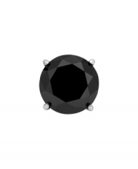 Back to black. A single black diamond (1 ct. t.w.) makes a poignant statement on this stainless steel stud earring for men. Approximate diameter: 6-1/2 mm. Back to black. A single black diamond (1 ct. t.w.) makes a poignant statement on this stainless steel stud earring for men. Approximate diameter: 6-1/2 mm.