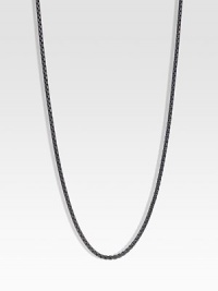 From the Chain Collection. A simple box link design that's perfect with all your favorite enhancers or simply on it's own. Blacked sterling silverLobster clasp closureLength, about 24Imported From the Chain Collection. A simple box link design that's perfect with all your favorite enhancers or simply on it's own. Blacked sterling silverLobster clasp closureLength, about 24Imported