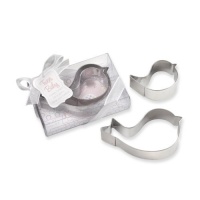 Kate Aspen Tweet Baby Mamma and Baby Bird Stainless-Steel Cookie Cutters, Pink Kate Aspen Tweet Baby Mamma and Baby Bird Stainless-Steel Cookie Cutters, Pink