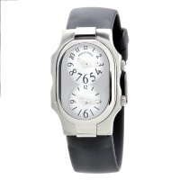 Philip Stein Women's 1-G-FW-RB Signature Dual Time Zone White Textured Dial Rubber Strap Watch Philip Stein Women's 1-G-FW-RB Signature Dual Time Zone White Textured Dial Rubber Strap Watch