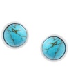 A little tease of turquoise. Kenneth Cole New York's silver-plated mixed metal earrings feature stunning semi-precious turquoise studs. Approximate diameter: 1/2 inch.
