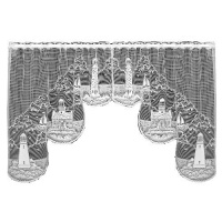 Heritage Lace Lighthouse 72-Inch Wide by 32-Inch Drop Swag Pair, White Heritage Lace Lighthouse 72-Inch Wide by 32-Inch Drop Swag Pair, White