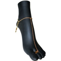 Barefoot Sandal, Chain Bondage Anklet In Gold Barefoot Sandal, Chain Bondage Anklet In Gold