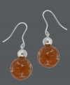 A taste of the tropics. Avalonia Road's bold, Brasilian-inspired earrings feature orange fire agate beads (7-4/5 ct. t.w.) on sterling silver french wire. Approximate drop length: 1-1/2 inches. Approximate drop width: 1/2 inch.