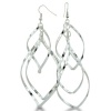 Shiny Lightweight Silver Tone Spiral Dangle Earrings