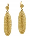 All that glitters in gold! T Tahari's stunning drop earrings from the Essentials Collection feature a unique wrapped texture in gold tone mixed metal. Base metal is nickel-free for sensitive skin. Approximate drop: 2-1/2 inches.
