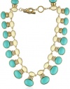 Anne Klein Grove Turq Gold-Tone Collar Necklace