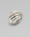 From the Sculpted Cable Collection. A curve of pavé diamonds adorns a fluted sterling silver band.Diamonds, 0.51 tcw Sterling silver Diameter, about ¾ Imported