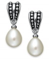 Simply stunning. Honora's drop earrings from its Pallini collection dazzle with cultured freshwater pearls (11-1/2-12 mm). Set in sterling silver. Approximate drop: 3/4 inch.