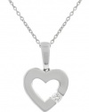 Effy Jewlery 14K White Gold Diamond Heart Pendant, .08 TCW