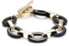 Anne Klein Belden Place Gold-Tone Black Resin Toggle Bracelet