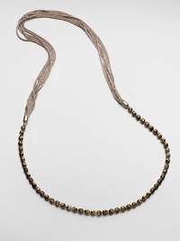 An artistic and modern design with faceted beads on a multi-row mesh chain. Glass beadsGalvanized mesh wireLength, about 39Slip-on styleImported An artistic and modern design with faceted beads on a multi-row mesh chain. Glass beadsGalvanized mesh wireLength, about 39Slip-on styleImported