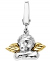 Your very own guardian angel. Add this sterling silver angel with 14k gold wings to your charm collection as a reminder of those looking over you. Approximate drop: 1/2 inch.