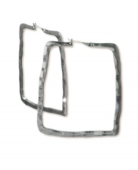 Dare to get funky with a not-so-average pair of hoops. Earrings by RACHEL Rachel Roy feature a chunky square design in worn hematite tone mixed metal. Approximate diameter: 2 inches. Dare to get funky with a not-so-average pair of hoops. Earrings by RACHEL Rachel Roy feature a chunky square design in worn hematite tone mixed metal. Approximate diameter: 2 inches.