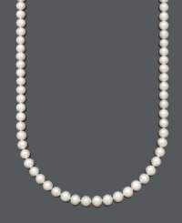 Choose the perfect strand for you. This beautiful pearl necklace by Belle de Mer features AA+ cultured freshwater pearls (9-10 mm) with a 14k gold clasp. Approximate length: 24 inches.