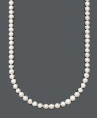 Choose the perfect strand for you. This beautiful pearl necklace by Belle de Mer features AA+ cultured freshwater pearls (9-10 mm) with a 14k gold clasp. Approximate length: 24 inches. Choose the perfect strand for you. This beautiful pearl necklace by Belle de Mer features AA+ cultured freshwater pearls (9-10 mm) with a 14k gold clasp. Approximate length: 24 inches.