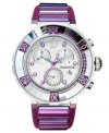 Highlight your bright style with this fuchsia-colored Octea collection watch from Swarovski.