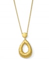 Wrap up great style. This T Tahari necklace features 14k antique gold plating and a wrapped teardrop pendant. Crafted from nickel-free base metal, this design is suitable for sensitive skin. Approximate length: 32 inches + 3-inch extender. Approximate drop: 3-1/4 inches.