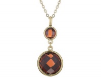 CRISLU 18K Gold Vermeil Drop Pendant Necklace with 6.90 Carats (ctw) Smokey Quartz Cubic Zirconia (CZ) CRISLU 18K Gold Vermeil Drop Pendant Necklace with 6.90 Carats (ctw) Smokey Quartz Cubic Zirconia (CZ)