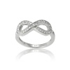 Sterling Silver CZ Infinity Figure 8 Ring. Available in sizes 5 - 5.5 - 6 - 6.5 - 7 - 7.5 - 8 - 8.5 - 9 - 9.5 - 10