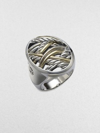From the Papyrus Collection. Cable and smooth curves of sterling silver and 18k yellow gold richly intertwine within a bold circle.Sterling silver 18k yellow gold Width, about 1¼ Imported From the Papyrus Collection. Cable and smooth curves of sterling silver and 18k yellow gold richly intertwine within a bold circle.Sterling silver 18k yellow gold Width, about 1¼ Imported