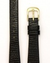 Ladies' Lizard Grain Leather Watchband Black 10mm Watch Band