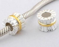 925 Sterling Silver European Style Silver Column-shaped Ring Holder 14k Gold Plated Charms/beads for Pandora, Biagi, Chamilia, Troll and More Bracelets 925 Sterling Silver European Style Silver Column-shaped Ring Holder 14k Gold Plated Charms/beads for Pandora, Biagi, Chamilia, Troll and More Bracelets