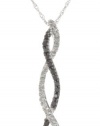 14k White Gold Diamond Twist Pendant Necklace (1/6 cttw, H-I Color, I1-I2 Clarity), 18