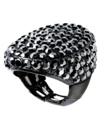 Go for a touch of the dramatic with INC International Concepts' stretch ring. The oval design is embellished with moody glass pave accents. Crafted in hematite tone mixed metal. Ring stretch to fit finger. Go for a touch of the dramatic with INC International Concepts' stretch ring. The oval design is embellished with moody glass pave accents. Crafted in hematite tone mixed metal. Ring stretch to fit finger.