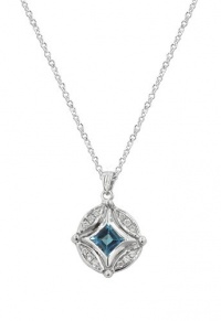 Effy Jewlery DiVersa Blue Topaz and Diamond Pendant, .39 TCW Effy Jewlery DiVersa Blue Topaz and Diamond Pendant, .39 TCW