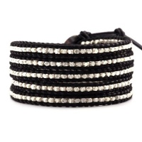Chan Luu Sterling Silver Wrap Bracelet on Black Leather Chan Luu Sterling Silver Wrap Bracelet on Black Leather