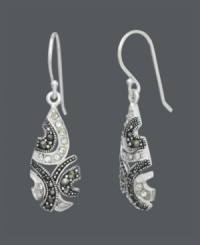 Subscribe to extraordinary style. These elegant, swirling drops by Genevieve & Grace highlight a sweet mix of sparkling crystals and marcasite. Crafted in sterling silver. Approximate drop: 1-9/16 inches. Subscribe to extraordinary style. These elegant, swirling drops by Genevieve & Grace highlight a sweet mix of sparkling crystals and marcasite. Crafted in sterling silver. Approximate drop: 1-9/16 inches.