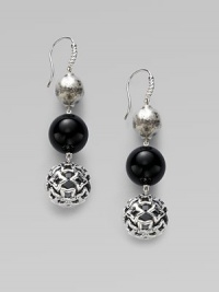 From the David Yurman Element Collection. Triple drops of sterling silver and black onyx for a simply elegant design.Black onyx Sterling silver Length, about 1 Width, about 14mm French earwires Imported From the David Yurman Element Collection. Triple drops of sterling silver and black onyx for a simply elegant design.Black onyx Sterling silver Length, about 1 Width, about 14mm French earwires Imported
