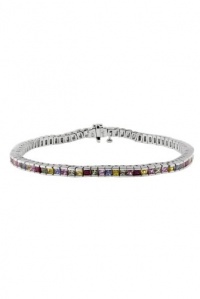 Effy Jewlery 14K White Gold Multi Gemstone Bracelet, 6.80 TCW Effy Jewlery 14K White Gold Multi Gemstone Bracelet, 6.80 TCW