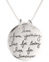 Sterling Silver Live The Life You Love. Learn From Yesterday. Live For Today. Hope For Tomorrow Reversible Necklace, 18