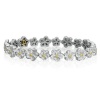 Delatori Silver with 18kt Gold Plated Accents Small Flower Station Braclet
